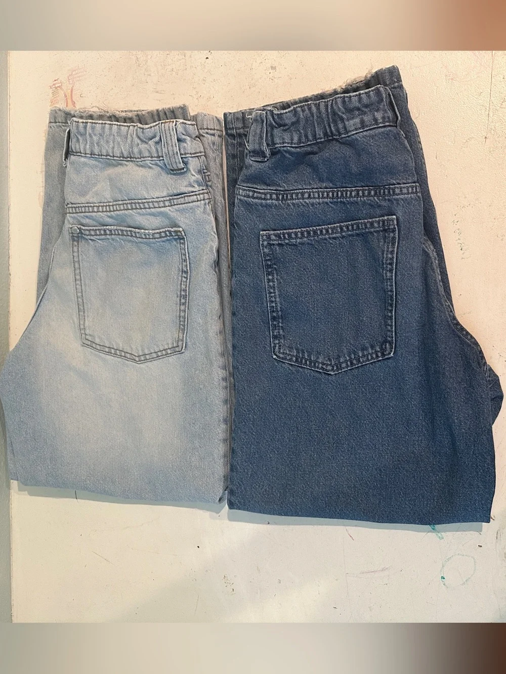 H&M | 2-Pack Bundle Baggy Fit Jeans - Light Denim Blue & Denim Blue -SIZE 12-13y